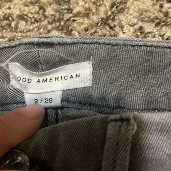 Good American Gray Waist Button Fly Crop Skinny Jeans - Picture 4 of 10